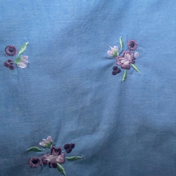 Vtg Embroidered Floral Button-Up Blouse Cottagecore Grandmacore GoldenGirls14/16 - Picture 8 of 13